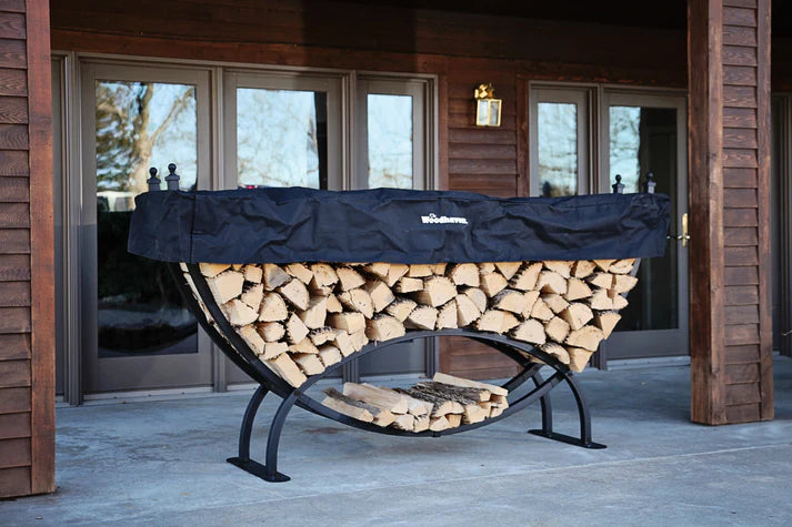 The Woodhaven 8ft Crescent Firewood Rack