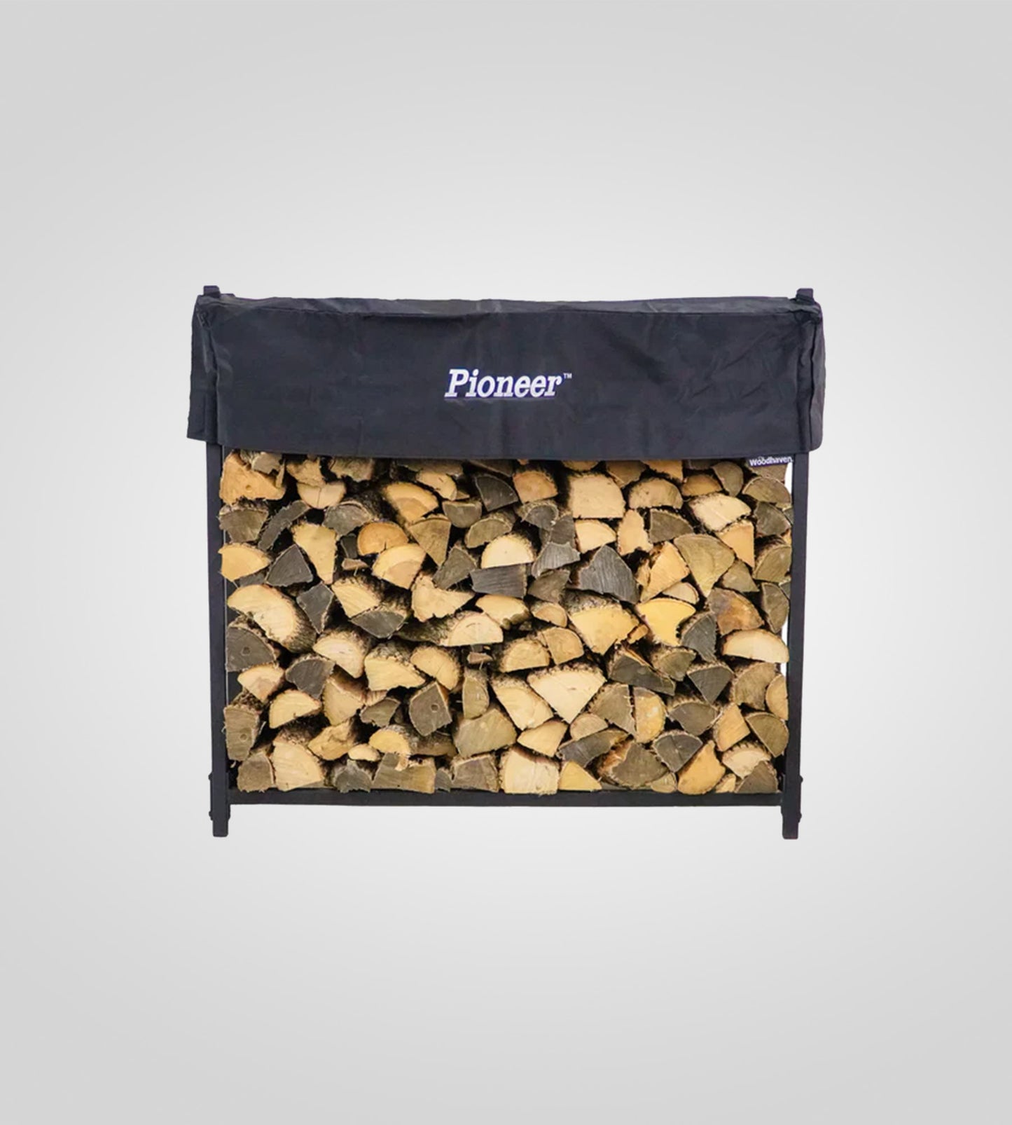 The Woodhaven 4' Pioneer Firewood Rack With Cover