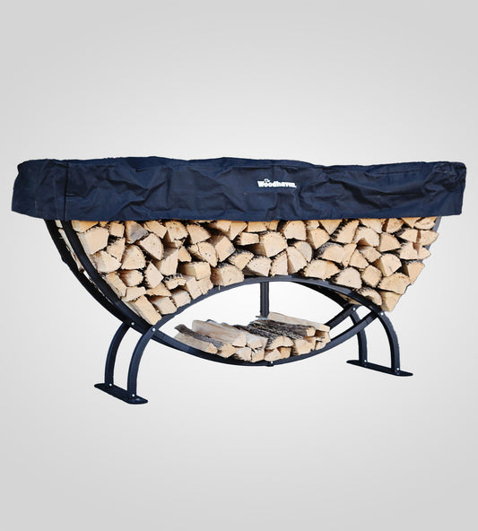 The Woodhaven 8ft Crescent Firewood Rack