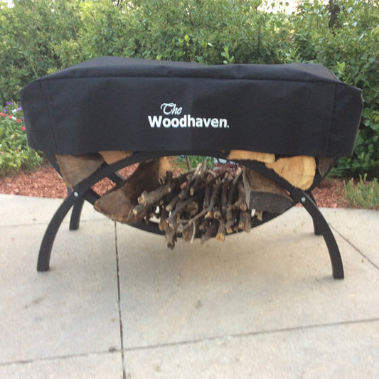 The Woodhaven 3ft Crescent Firewood Rack With Cover