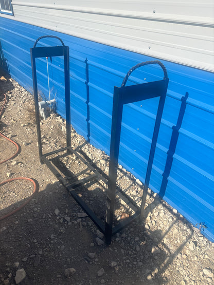 Solid welded log racks